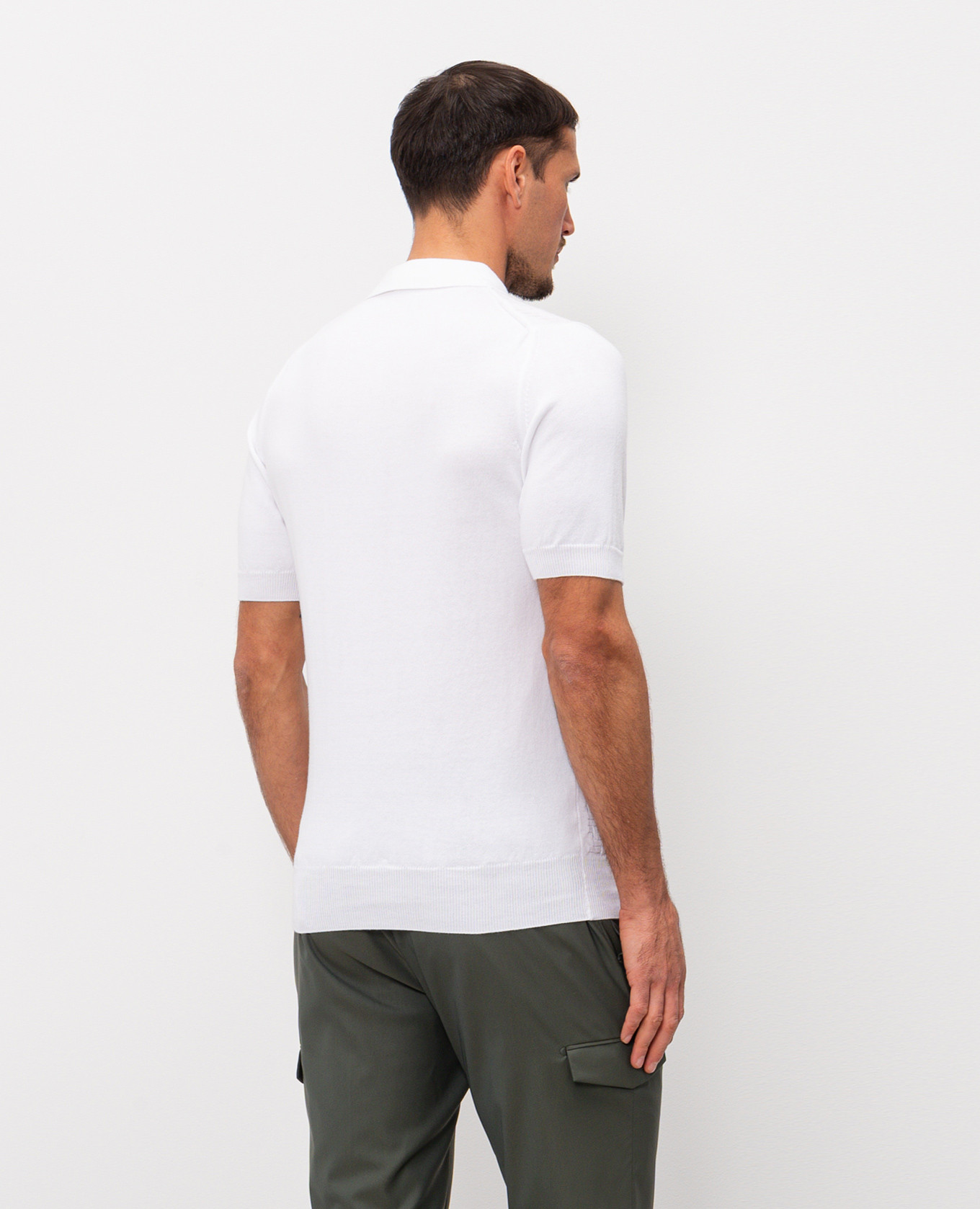 

White polo with woven pattern Cashmere&Whiskey