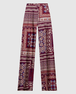Momoni Cocos Bis burgundy silk pants MOPA05301MO