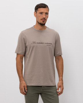 Brunello Cucinelli Brown T-shirt with embroidered inscription M0B138518