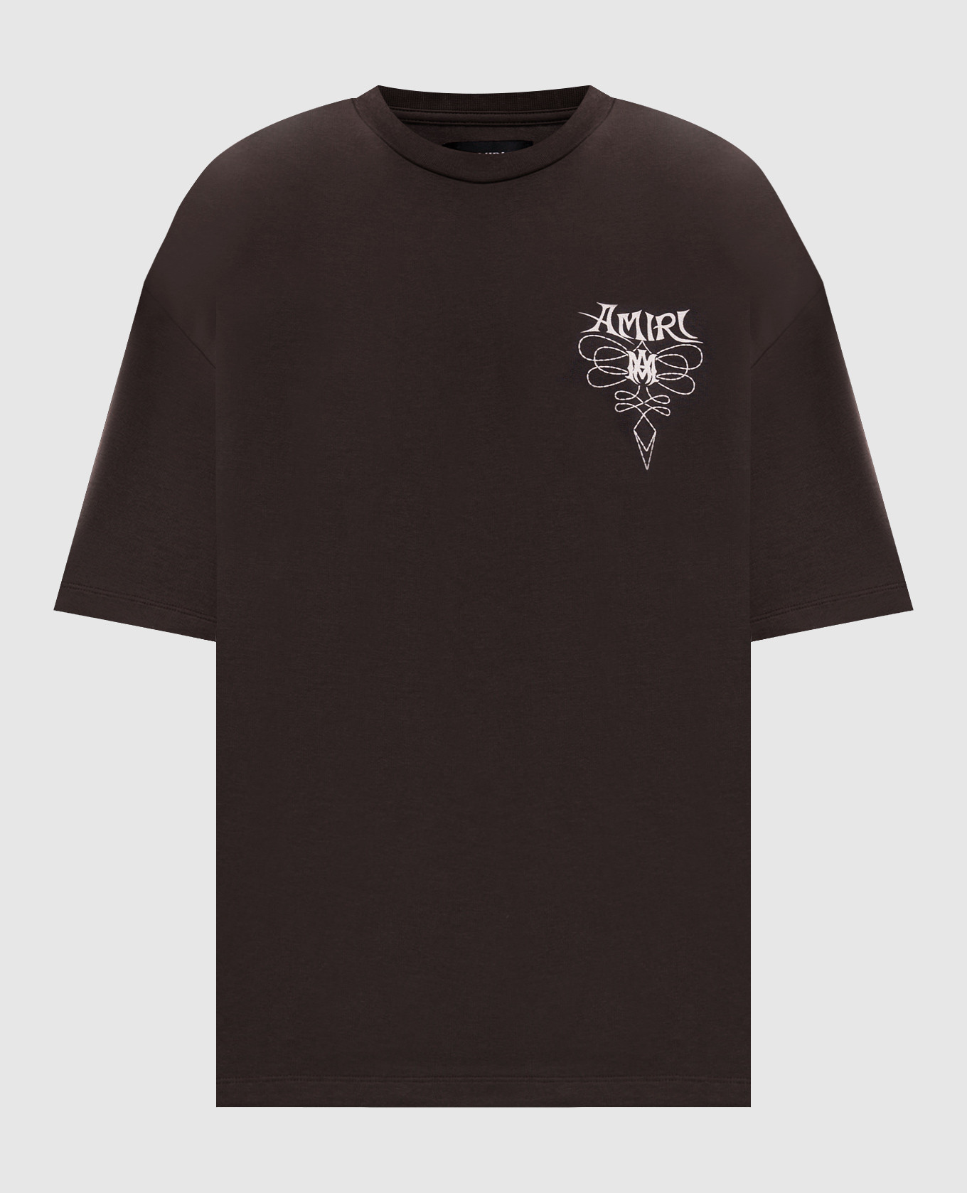 Brown T-shirt with logo print