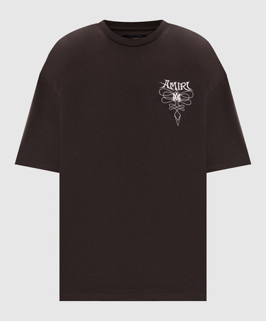 Brown T-shirt with logo print