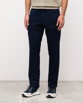 Scissor Scriptor Blue Costantino jeans with logo patch COSTANTINOT1881036