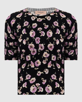 Twinset Black floral print top 261TP3460