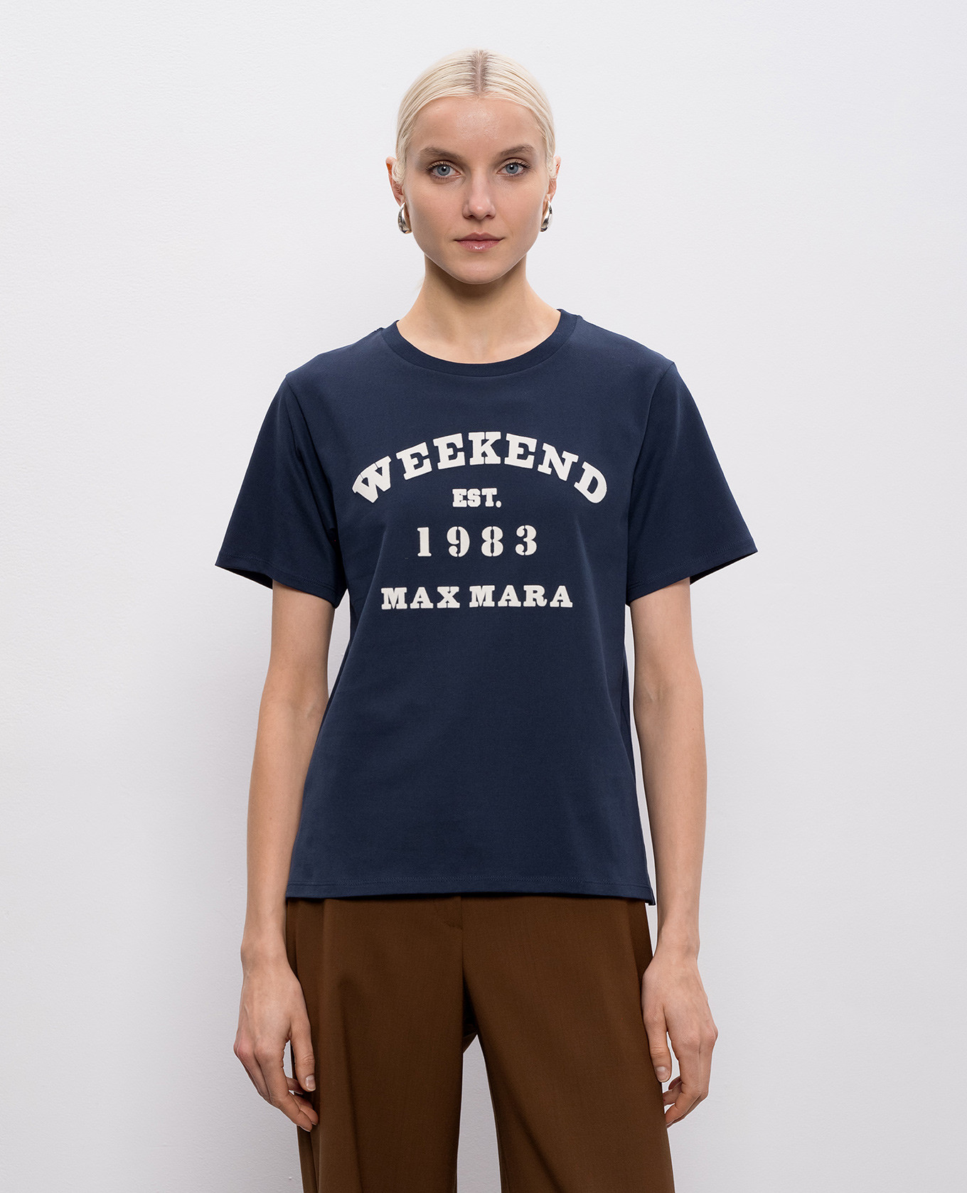 

TENUE blue T-shirt with textured logo Max Mara Weekend