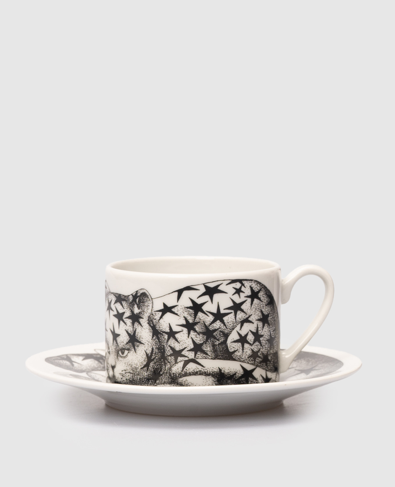 

High Fidelity Quadrettato White Porcelain Coffee Set with Cup and Saucer Fornasetti