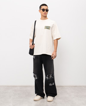 AMIRI Beige T-shirt with branded print AMTOJR1063