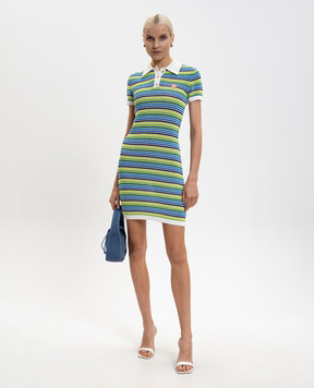 Casablanca White striped polo dress with emblem WSP26KW136601EXBC