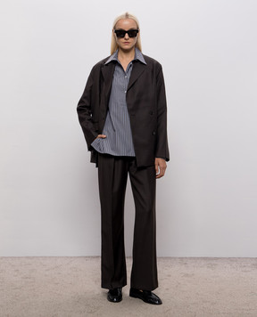 Loulou de Saison SBIRU brown wool pants SBIRULDS
