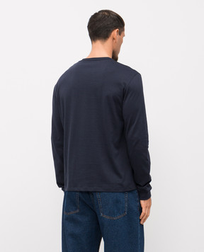 Valentino Blue longsleeve with embroidered monogram logo 8V3MG18DBD5