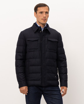 Stefano Ricci Blue wool and cashmere down quilted jacket MDJ63002205803
