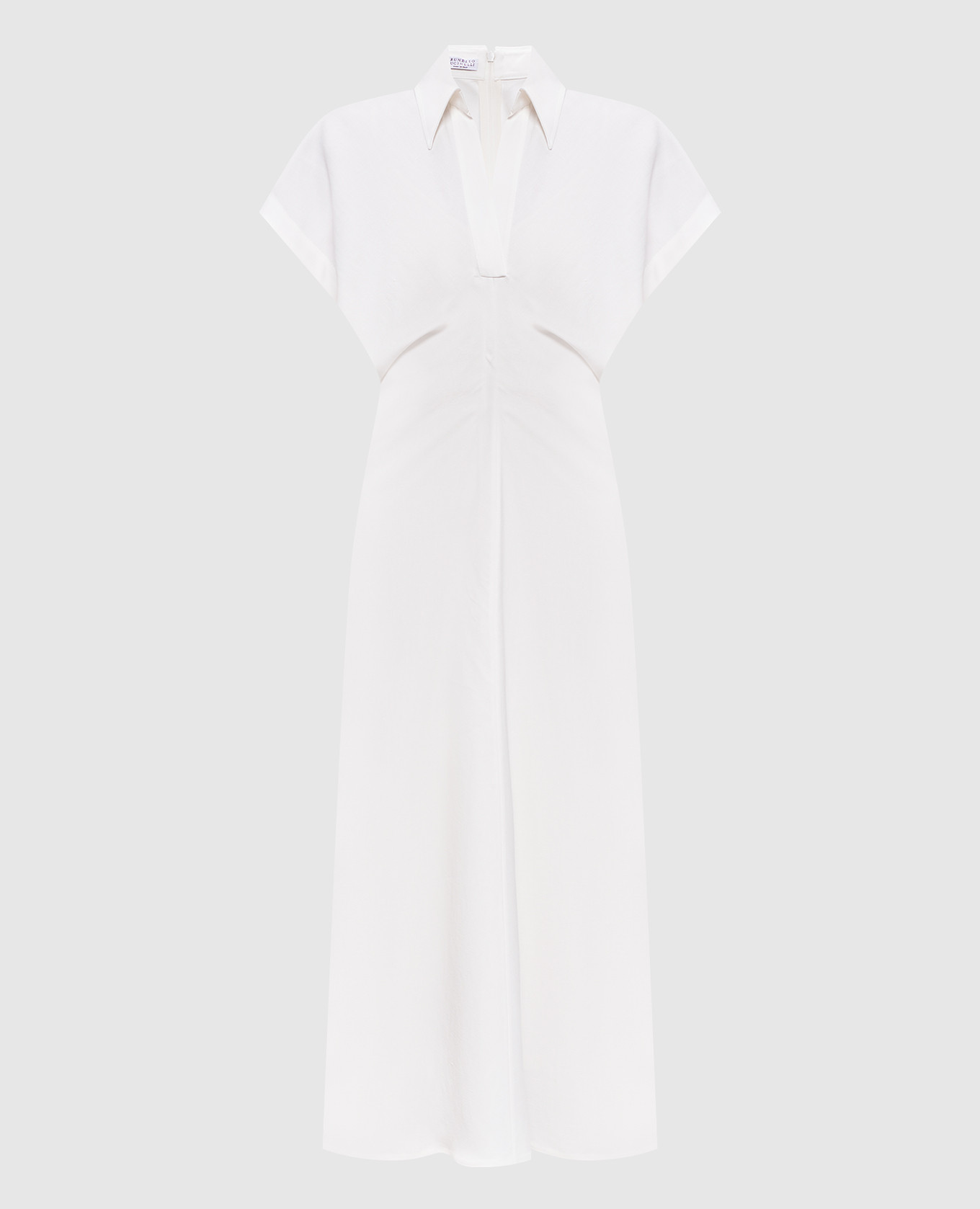 

White linen dress with monil chain Brunello Cucinelli