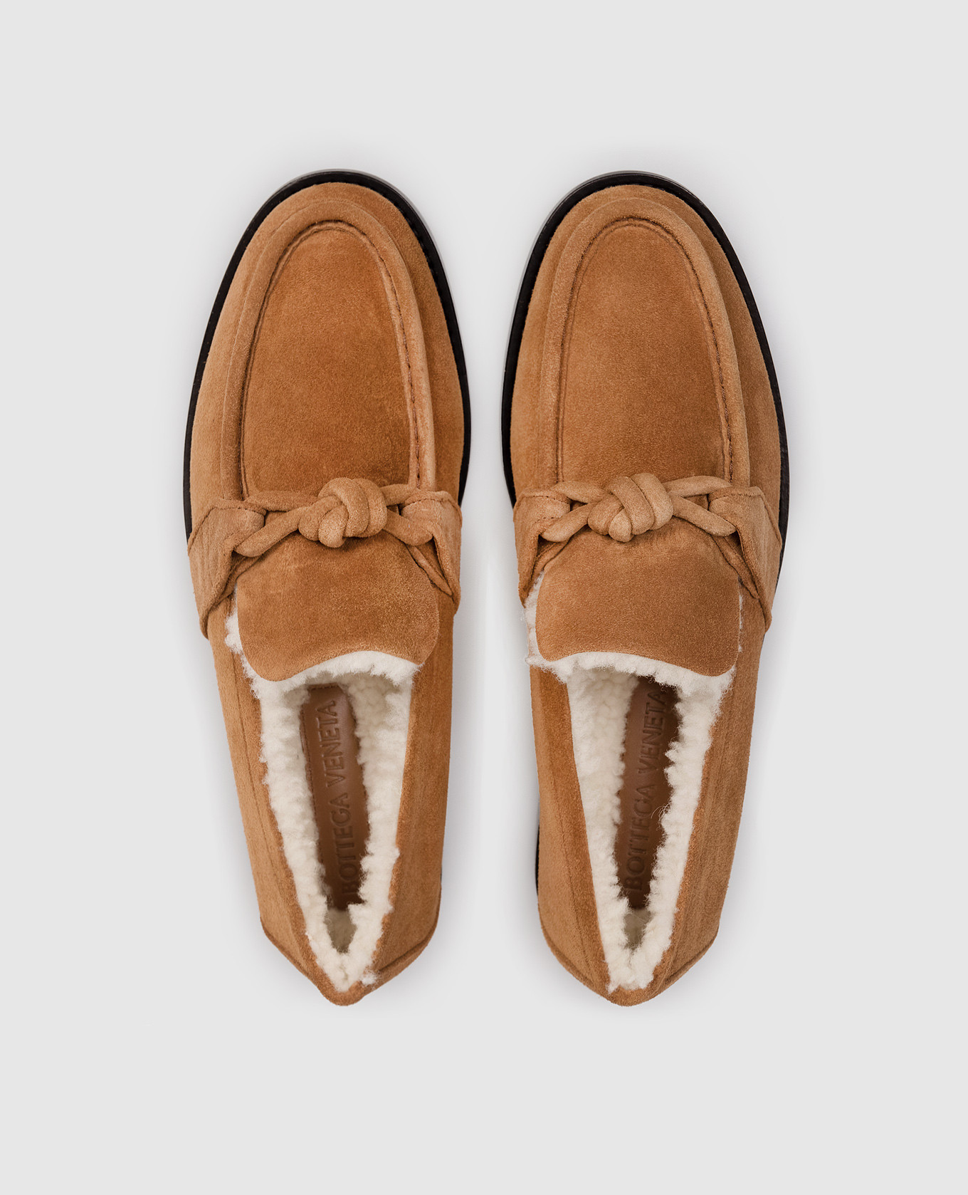 

Astaire brown suede loafers with fur trim Bottega Veneta