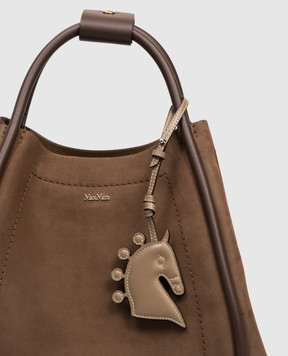 Max Mara Brown leather MXALACCA horse keychain MXALACCA