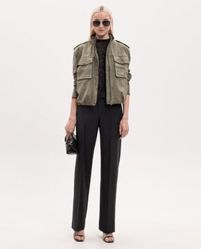 Babe Pay Pls Green suede jacket 2615SUEDE