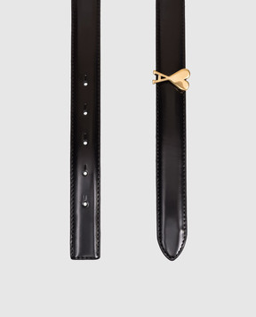 Ami Paris Black glossy belt with emblem UBL209AL0139