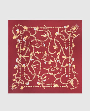 Givenchy Lucky Charms burgundy silk scarf 710011166002