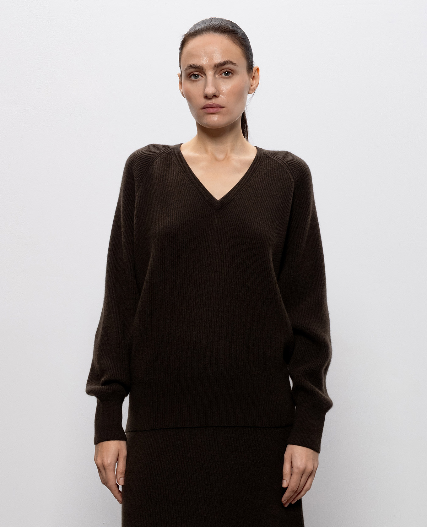 Brown cashmere pullover Agnona 3