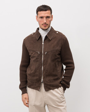 Brunello Cucinelli Brown combination jacket MPCLF2077