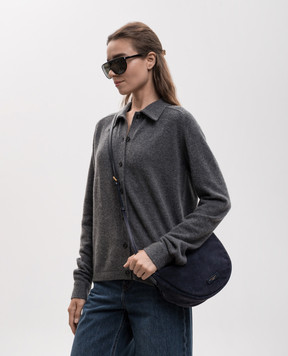 Gianni Chiarini Cleo blue suede crossbody bag BS12690CMPL