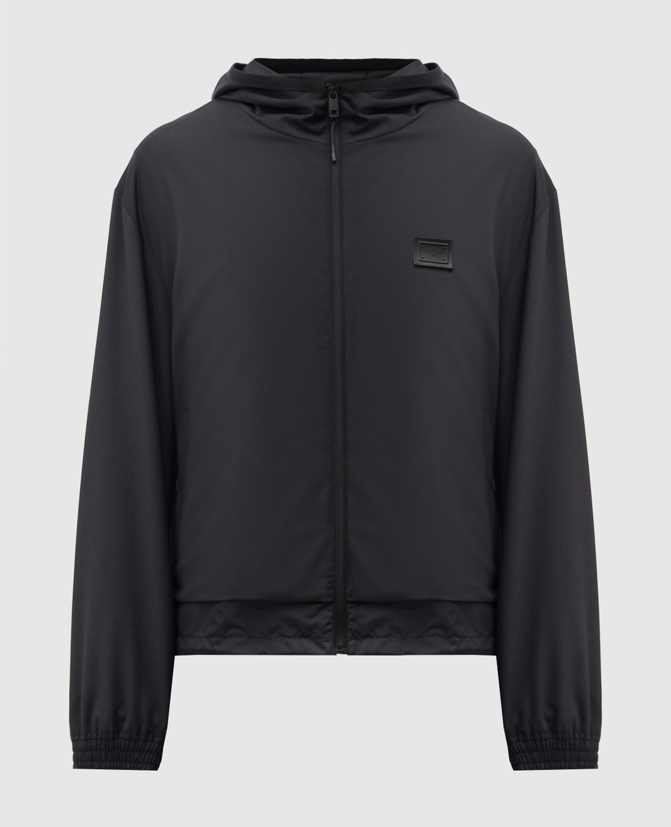 Black windbreaker with wool