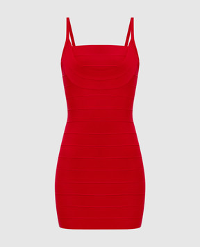 Herve Leger Red mini dress The Dance Floor 46HLFT8571190