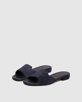 Jimmy Choo Dina blue suede flip-flops DINAFLATSUE