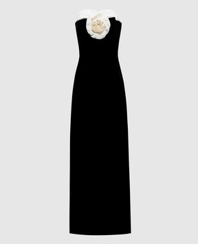Richard Quinn Black velvet silk dress RQSS269
