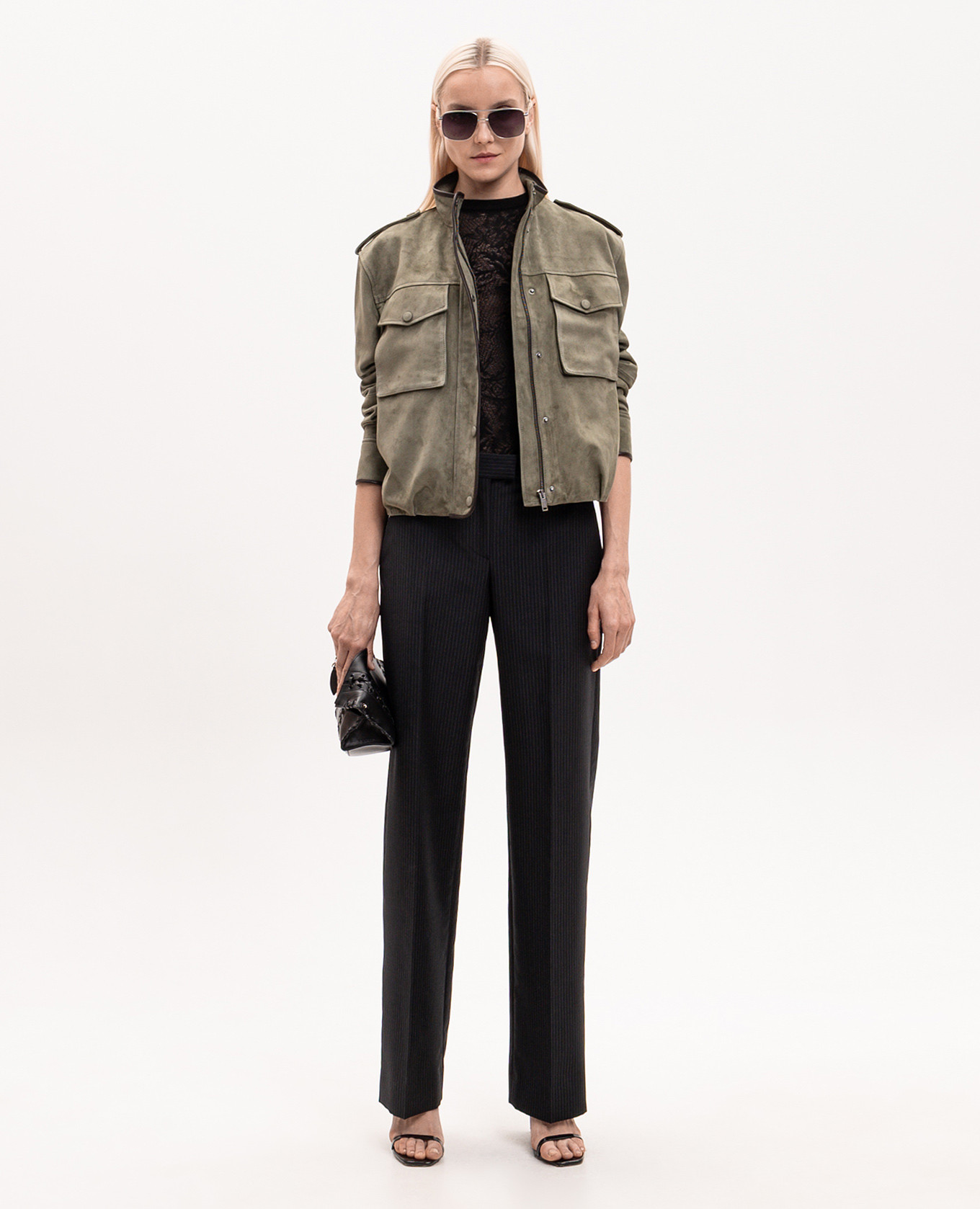 

Black top with woven pattern Alexander McQueen