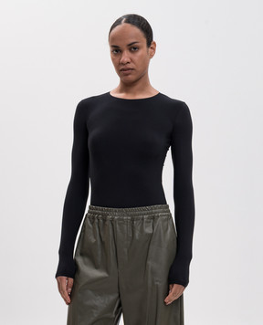 Maison Margiela MM6 Black bodysuit with logo print S52NA0075S20518