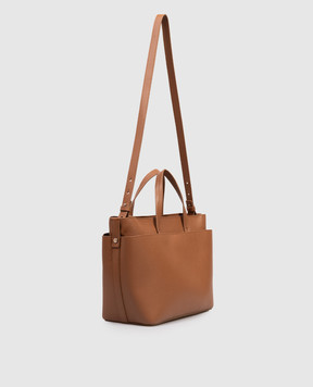 Fabiana Filippi Brown leather tote bag with logo BGD266A850M002