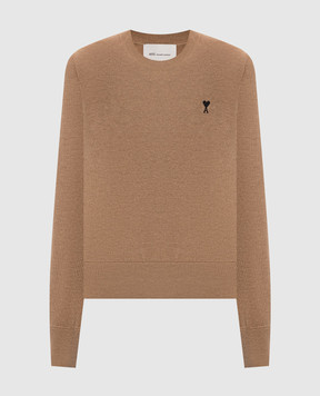 Ami Paris Brown merino wool jumper FKS826001