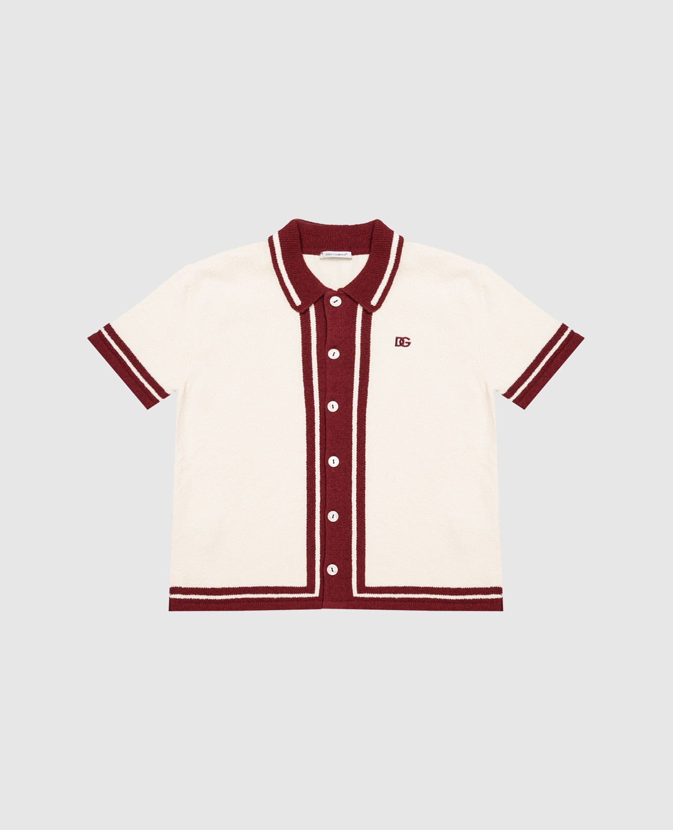 Ivory children's shirt with monogram embroidery Dolce&Gabbana