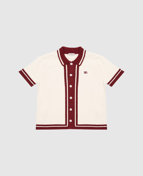Dolce&Gabbana Ivory children's shirt with monogram embroidery L4KWG9JGMIX814