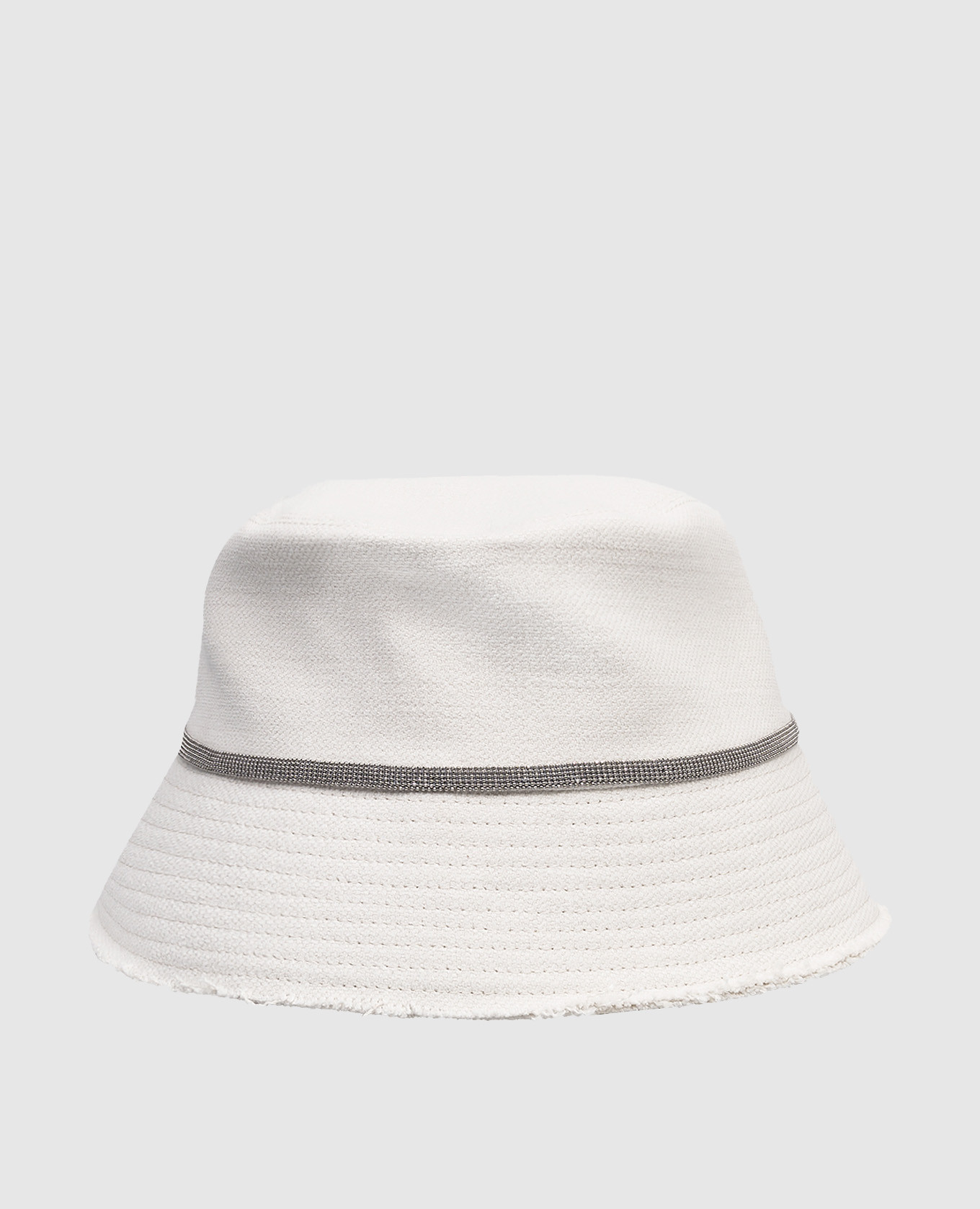 

Children's white linen panama hat with monil chain Brunello Cucinelli