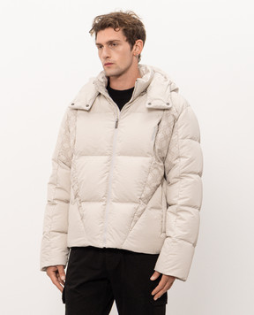 Off-White Beige jacket with emblem print 44MED06CF26F002