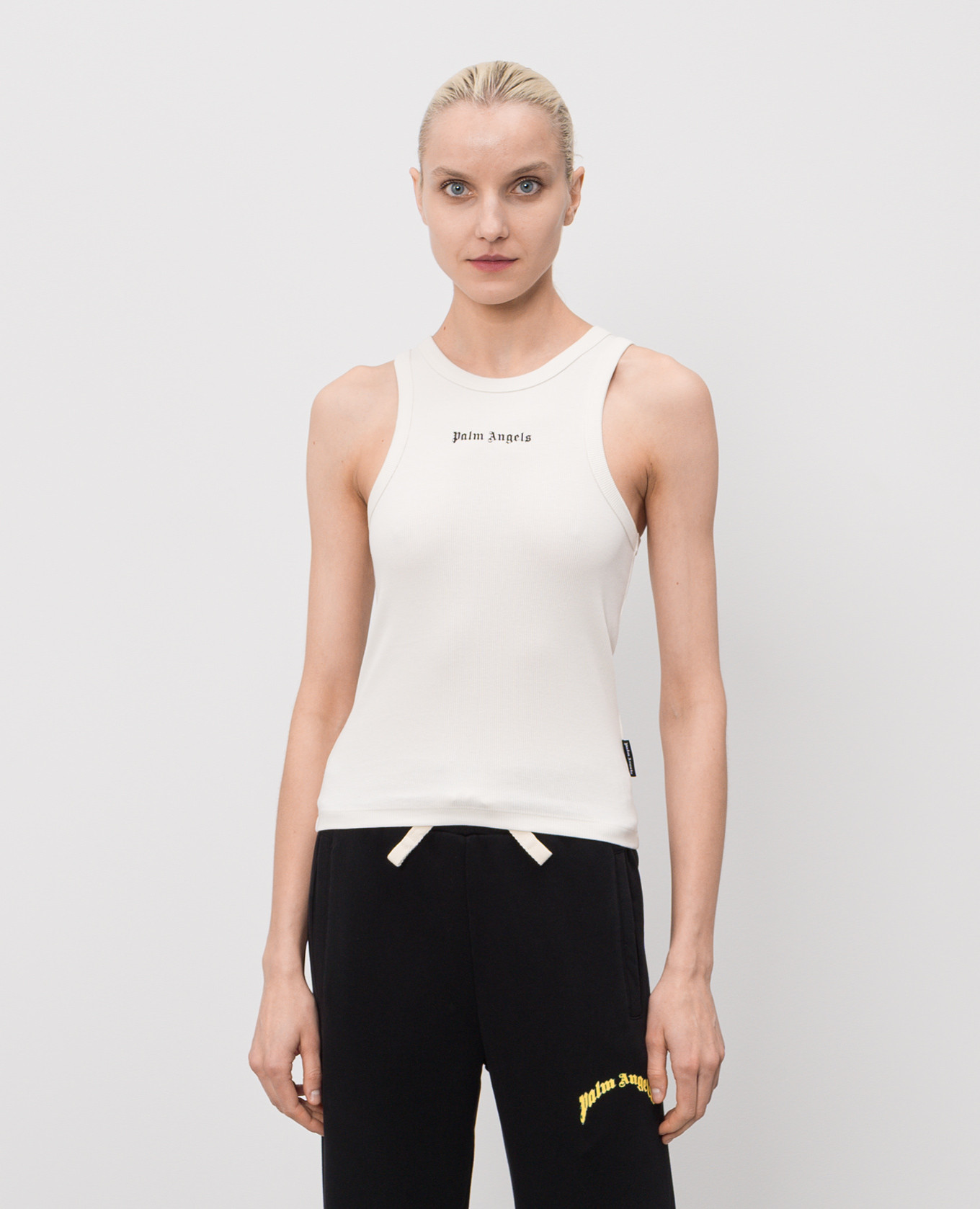 

Ivory ribbed T-shirt Palm Angels, Beige