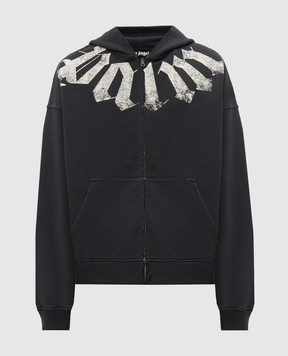 Palm Angels Black sports jacket with print PAMBE002FL001m