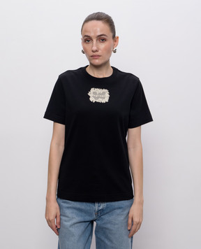 Alexander McQueen Black T-shirt with logo patch A002PPQLAEZ