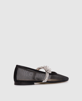 Mach&Mach Black Lotus Flower ballet flats S091310NET