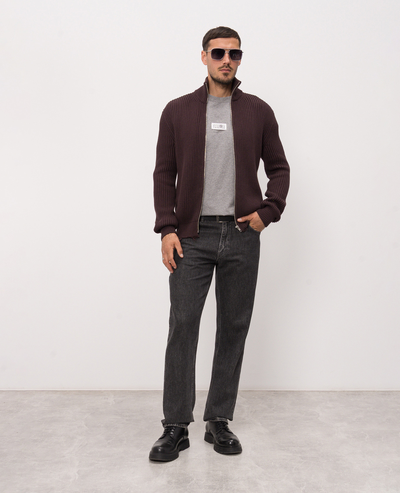 

Grey melange T-shirt with patch Maison Margiela MM6
