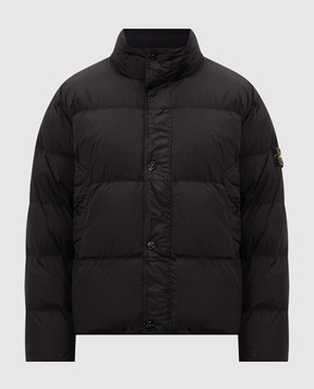 Stone Island Black down jacket with logo patch L2S154100109S0A23