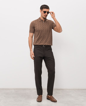 Bertolo Cashmere Brown wool trousers New Elton 3332751