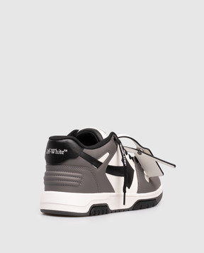 Off-White Out Of Office grey leather sneakers OMIA189C99LEA013