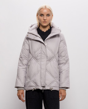 Be Florence Gray down jacket with geometric quilting BE2610