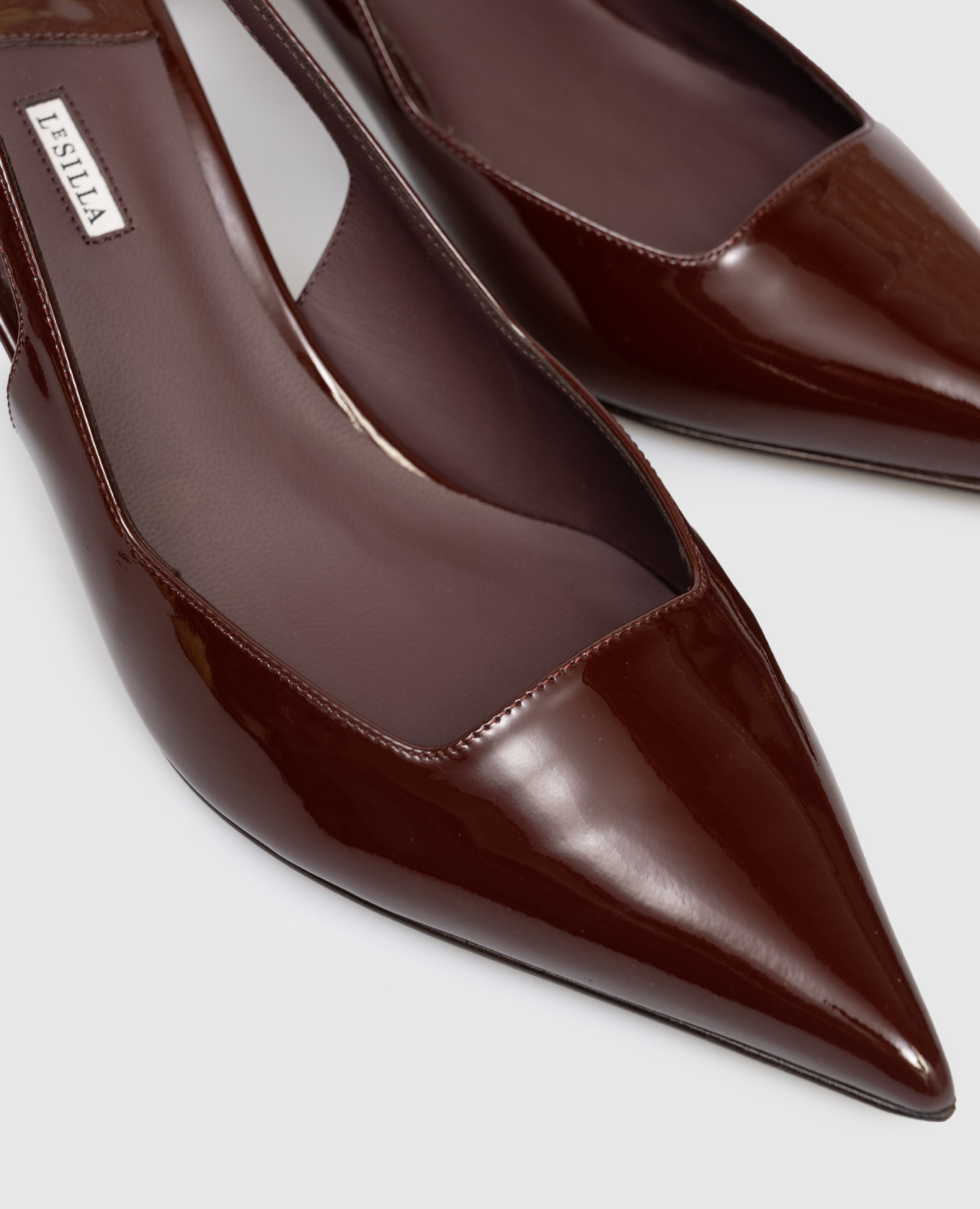

Burgundy patent leather slingbacks AMELIA Le Silla