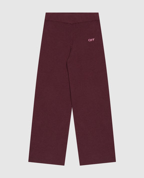 Off-White Children's burgundy wool pants 44GHG002F26K001