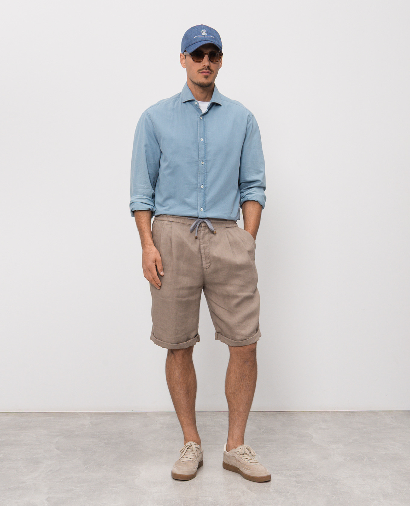 

Brown linen shorts Brunello Cucinelli