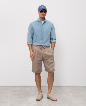 Brunello Cucinelli Brown linen shorts M243DU0020