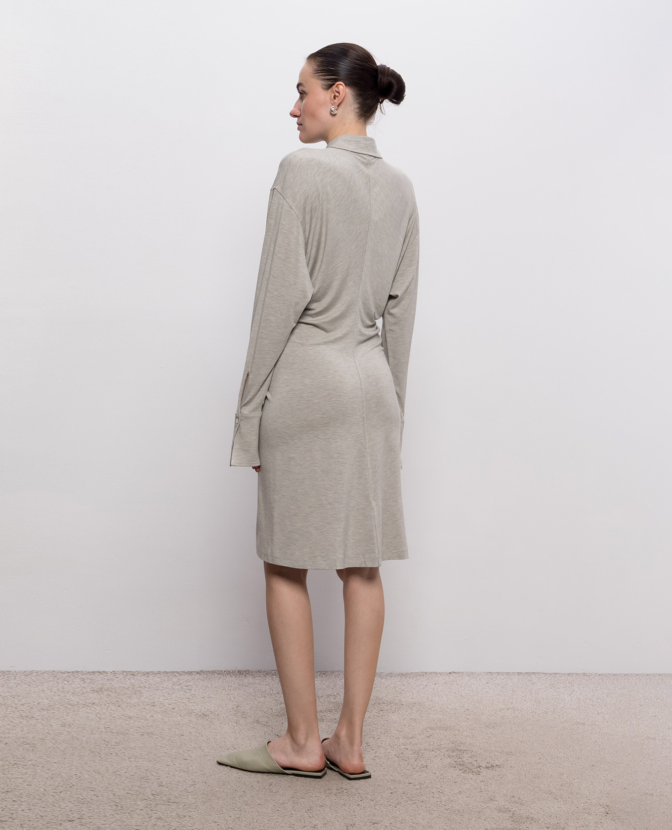 Gray melange shirt dress Toteme 3