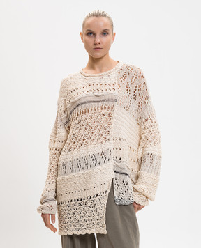 Y`S Yamamoto Beige openwork sweater YQK08682